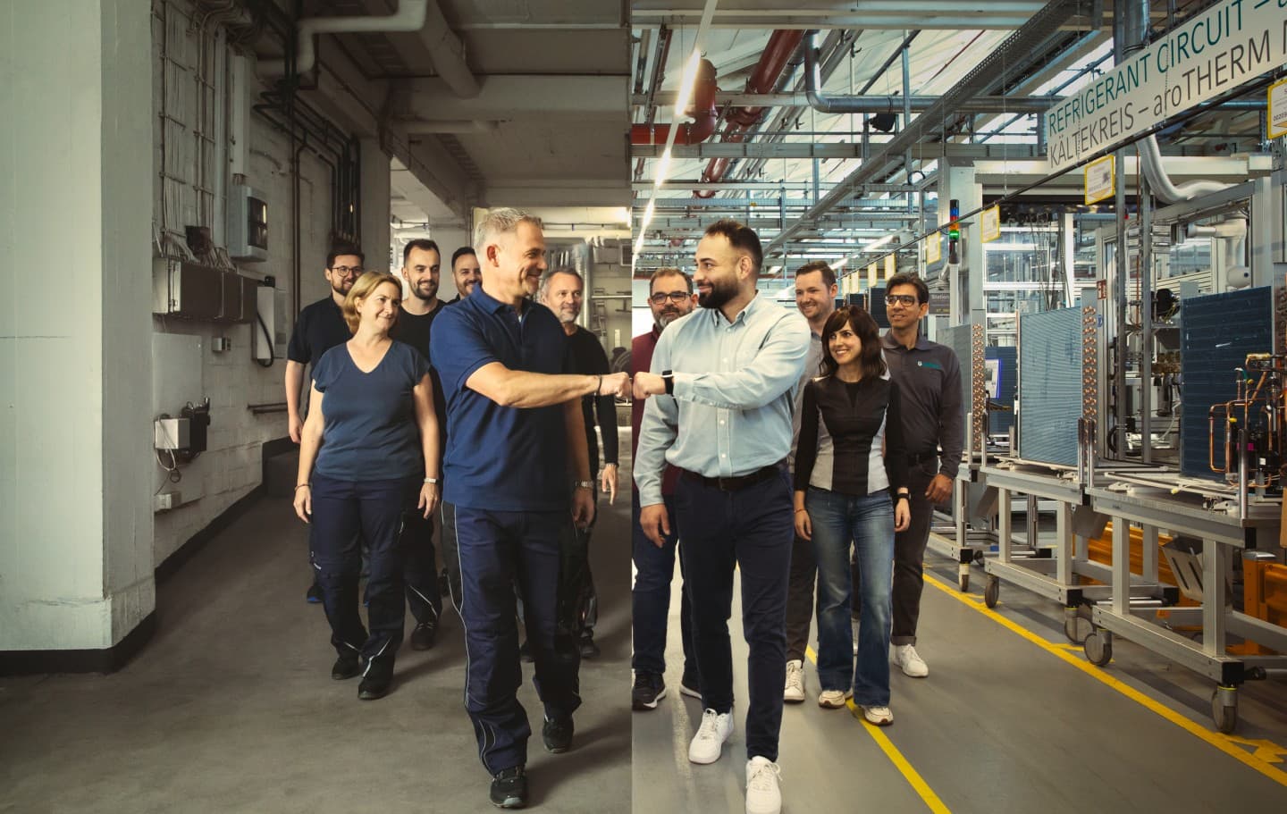 Profesionalac i zaposlenik Vaillant-a se pozdravljaju stiskom šake.